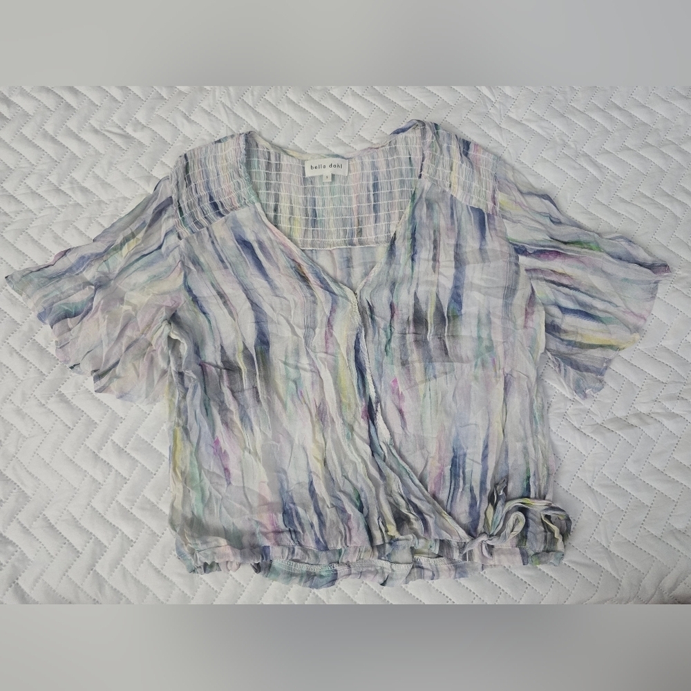 Bella Dahl Flutter Sleeve Smocked Top